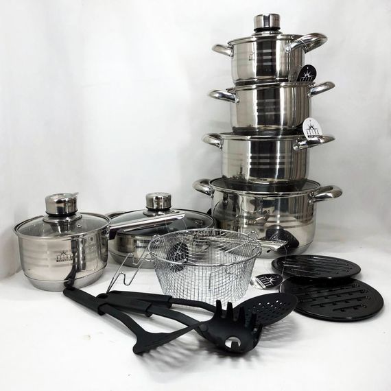 Набір посуду 18 предметів ASTRA A-2618, набір посуду для електричних плит, набори каструль | Зображення 1