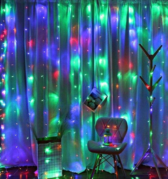Світлодіодна гірлянда-завіса Christmas Decoration 360LED 220В 3x2м Різнокольорова | Зображення 5