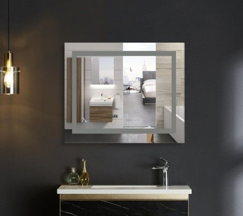 Дзеркало Mixxus WARM MR02-80x80 з LED Touch, Anti-fog, димером, регулюванням яскравості, годинником (MI6934) | Зображення 2