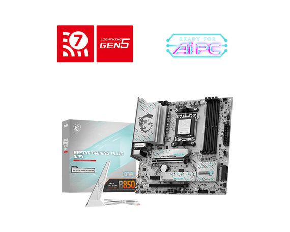 Материнcкая плата MSI B850M GAMING PLUS WIFI sAM5 B850 4xDDR5 M.2 HDMI DP WiFi BT mATX 911-7E66-001 | Зображення 4