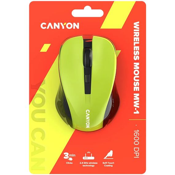 Мышь компьютерная безпроводная Canyon CNE-CMSW1Y желтая | Зображення 5