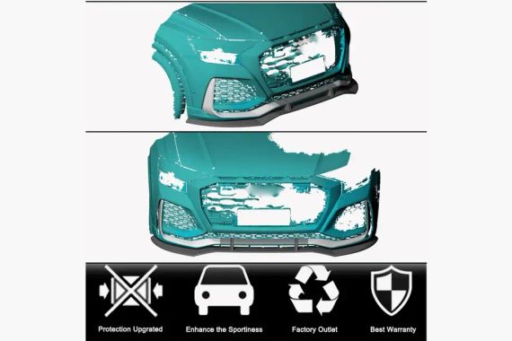 Накладка на передний бампер (2021-2025, Карбон) для Ауди Q8 2018- гг | Зображення 1