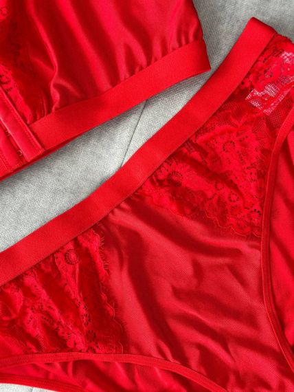 Елегантний червоний комплект білизни для дівчат Plus Size | Зображення 8