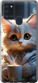 Чохол на Samsung Galaxy A21s A217F Білий кіт "5646u-1943-2448"