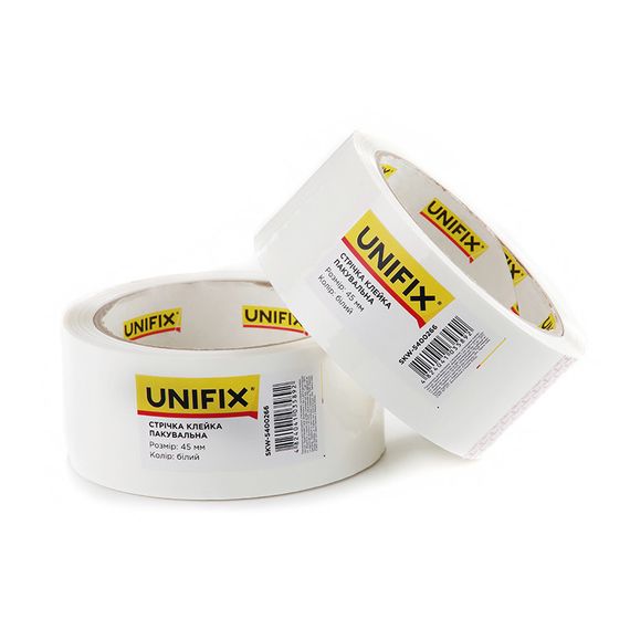 Лента клейкая упаковочная белая 45мм 200 SKW-5400266 UNIFIX