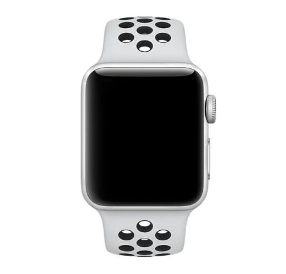 Спортивний ремінець з перфорацією Primo для Apple Watch 38mm / 40mm / 41mm - White&Black | Зображення 2
