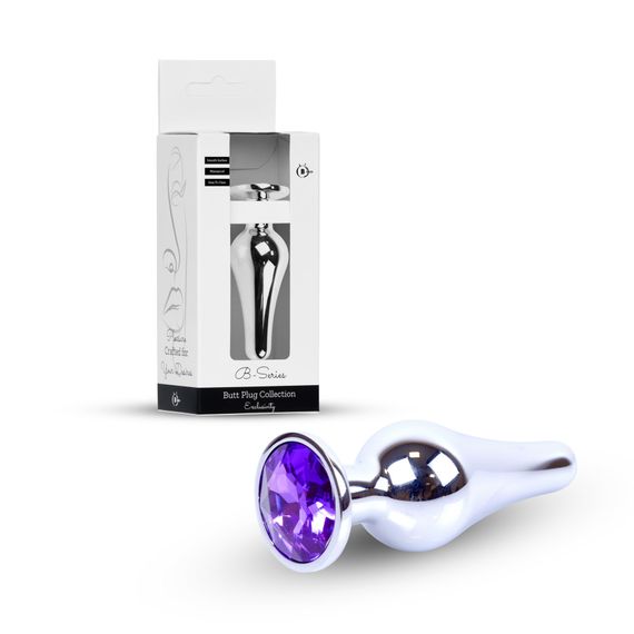 Анальна пробка - Jewellery Silver Long Plug Purple