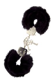 Наручники METAL HANDCUFF WITH PLUSH, BLACK, Черный