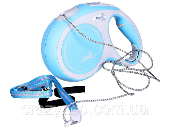 Поводок-рулетка для собак Flexi New Comfort М до 20 кг голубой трос 8 м FL 043110 | Зображення 3