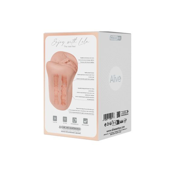 Мастурбатор-вагіна + попка Alive Lola Super Realistic Masturbator L Flesh, два канали, реалістик | Зображення 7