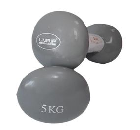 Гантелі вінілові пари LiveUP Vinyl Dumbbell Egg Head сірий Уні 2х5кг LS2001-5
