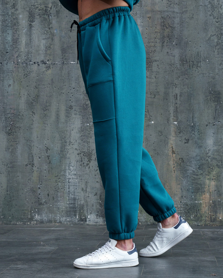 Костюм оверсайз зима преміум бірюза M | Зображення 6