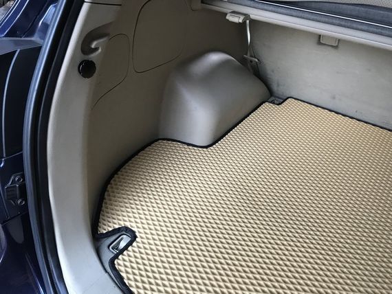 Килимок багажника (EVA, поліуретановий, бежевий) (5 місць) для Hyundai Santa Fe 2 2006-2012рр | Зображення 1