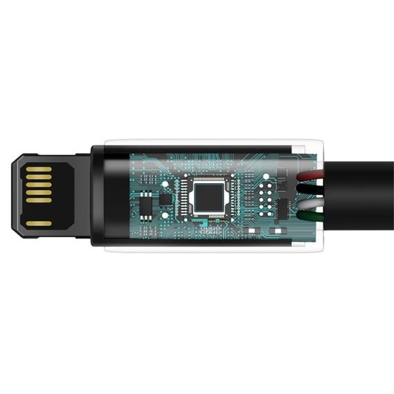 Дата кабель Baseus Tungsten Gold USB to Lightning Cable 2.4A (2m) (CALWJ-A0) Black | Зображення 3