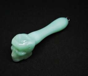 Стеклянная трубка Skull Pipe Зеленый мрамор