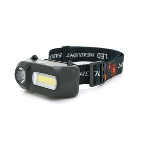 Налобний ліхтарик Voltronic, 2 Cob, 3 Red+ 3 White, 6 режимів, корпус-пластик, водостійкий, ip44, живлення АКБ вбудований, USB кабель, 6500K, BOX