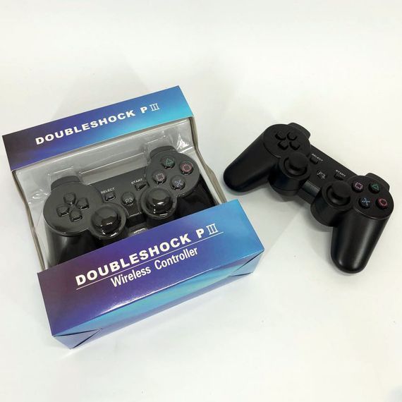 Игровой беспроводной геймпад Doubleshock PS3/PC аккумуляторный джойстик с функцией вибрации. Цвет: черный | Зображення 8