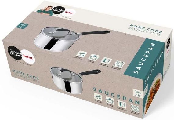 Ківш Tefal 18 см (2.2 л) Jamie Oliver Home Cook, нержавіюча сталь (E3182375) | Зображення 8