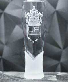 Подарочный бокал для сока воды пива 440 мл  с гравировкой  лого хоккейного клуба НХЛ  Лос Анжелис Кингс