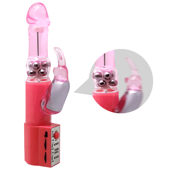 Вібратор із стимулятором клітора та ротацією BAILE - Chrisina PINK Vibration Rotation, BW-004107SY Sex Aura | Зображення 3