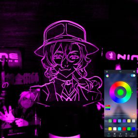 Акриловый светильник-ночник управление с телефона Чуя Накахара 2 tty-n001912