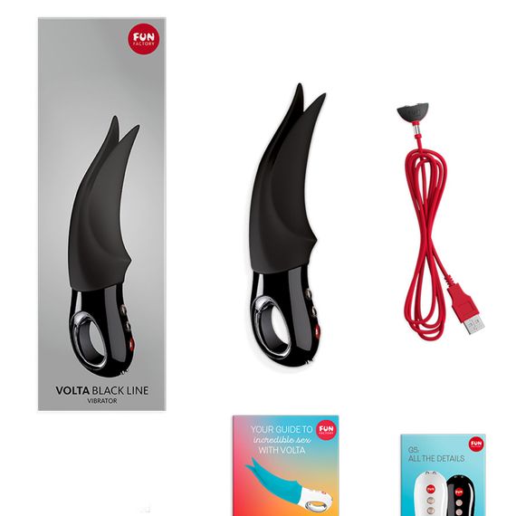 Вібратор для клітора Fun Factory VOLTA black, гнучкий подвійний кінчик | Зображення 7