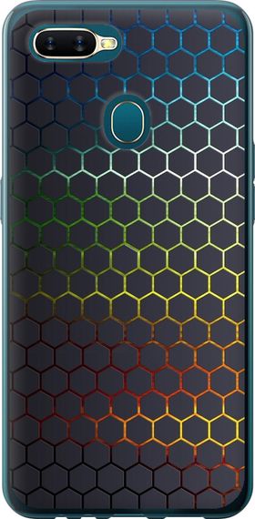 Чехол на Oppo A5S Переливающиеся соты "498u-1892-17620"
