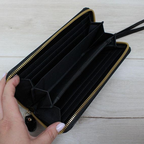 Кошелек женский из экокожи черный 19х9,5 | Зображення 1