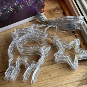 Гірлянда штора олені та зірки 10 шт USB Тепле світло