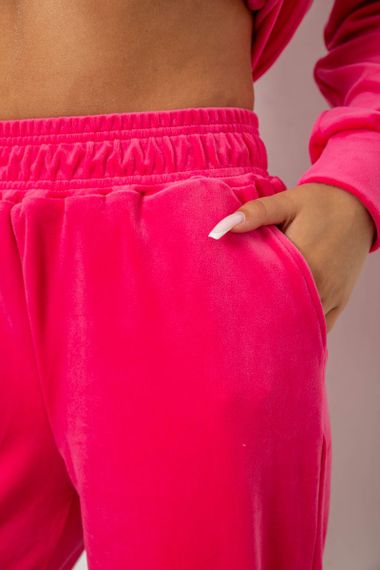 Спортивный костюм женский велюровый, цвет розовый, 241R1530-5 | Зображення 5