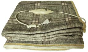 Электропростынь Electric Blanket 7422 150х160 см, сірий картатий