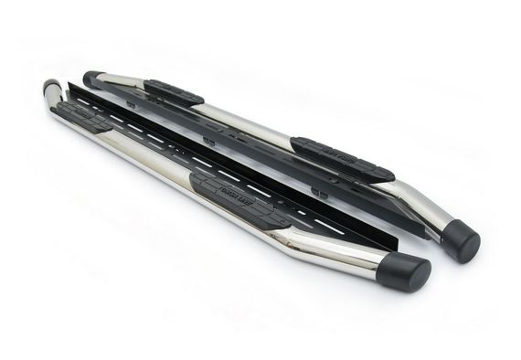 Бокові пороги Amazon Silver (2 шт., нерж) 76 мм для Fiat Fullback 2016-2024 рр | Зображення 1