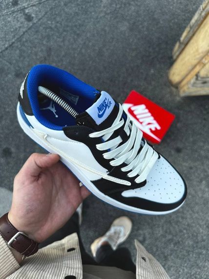 Кросівки Nike Air Jordan 1 Low x Travis Scott (біло-сині) | Зображення 8