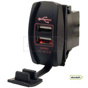 Авто / Мото USB зарядний пристрій Recessed ATV Red IP68, 2.1A - доп порт usb для вашого авто