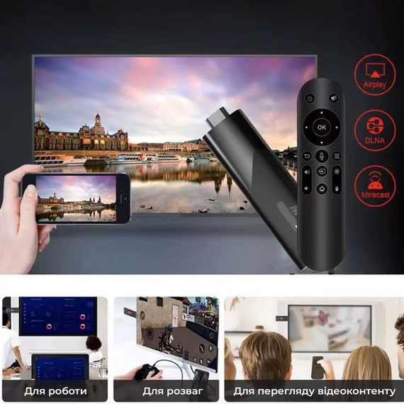 Смарт ТВ приставка LEMFO M98-Y10 2/16 Гб Smart TV Stick Android 13 (ATV) с голосовым пультом | Зображення 2