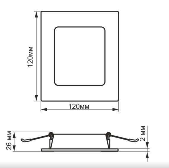 LED Панель врізна квадратна 6W 5000К VL-DLBS-065 Videx | Зображення 3