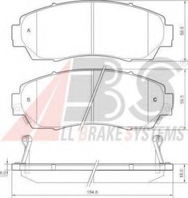 Колодка гальм. диск. HONDA CR-V VIII 2.0-2.2 07 - передн. (вир-во REMSA) REMSA 117102 на HONDA ODYSSEY (RB_)