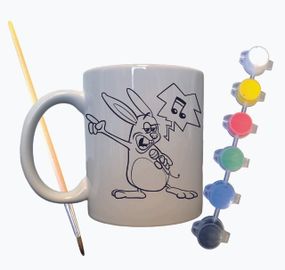 Набор для творчества кружка раскраска "Зайчик певец" 330 мл белая