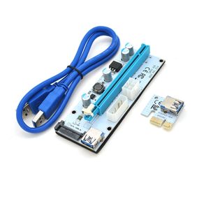Riser PCI-EX, x1=>x16.4-pin/6-pin/Sata, USB 3.0 AM-AM 0.6м, конденсаторы 270