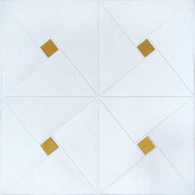 Самоклеюча 3D панель золоті квадрати 700x700x6,5мм (373) SW-00001354