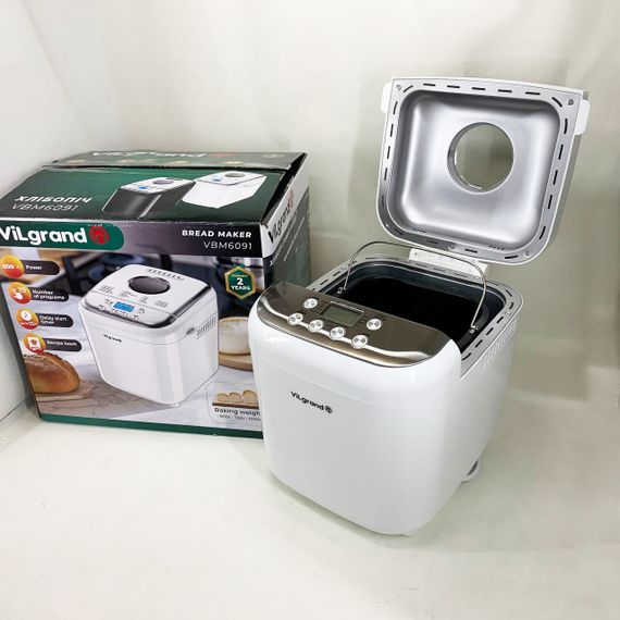 Хлебопечка с функцией подогрева ViLgrand VBM6091 600 Вт, 19 програм, Хлебопечка программы IP-22