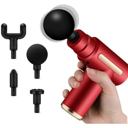 Масажер для тіла Fascial Gun SY-720 акумуляторний портативний ручний Red