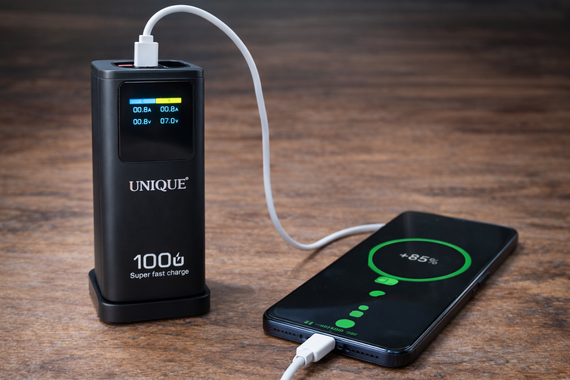 Портативная батарея UNIQUE 60000mah Power Bank быстрая зарядка LED-дисплей | Зображення 1