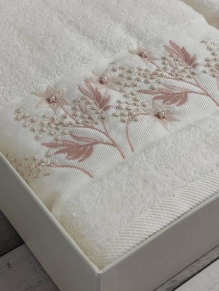 Полотенца Pupilla Luiza yildiz krem Пенье набор 2шт