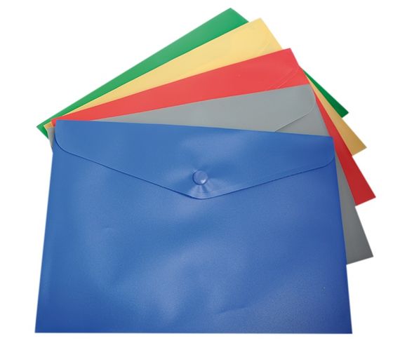 Папка-конверт, на кнопке, А5, BM.3935-99 BUROMAX, матовый полупрозр.пластик (4823078953421) Червоний