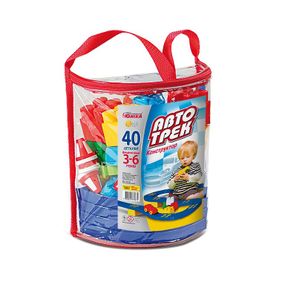 Конструктор детский "Автотрек" 70675, 40 деталей, рюкзак