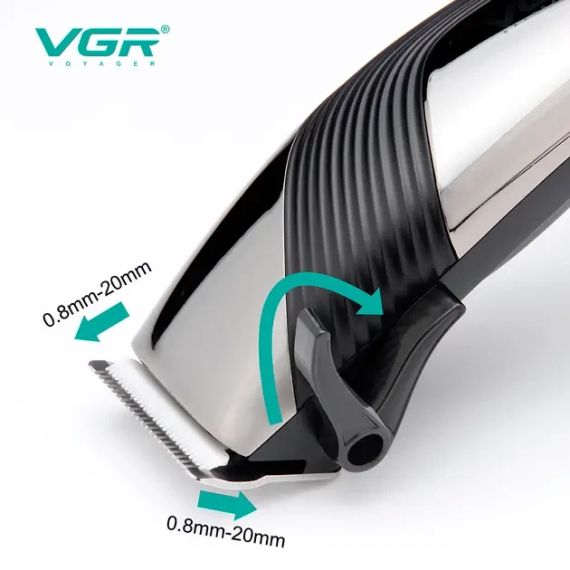 Машинка для стрижки волос и бороды VGR Professional V-121, 8 насадок, ножницы, расческа, от сети 220 | Зображення 2