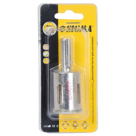 Коронка алмазна по кераміці і склу Sigma 25 мм (1541251) | Зображення 1