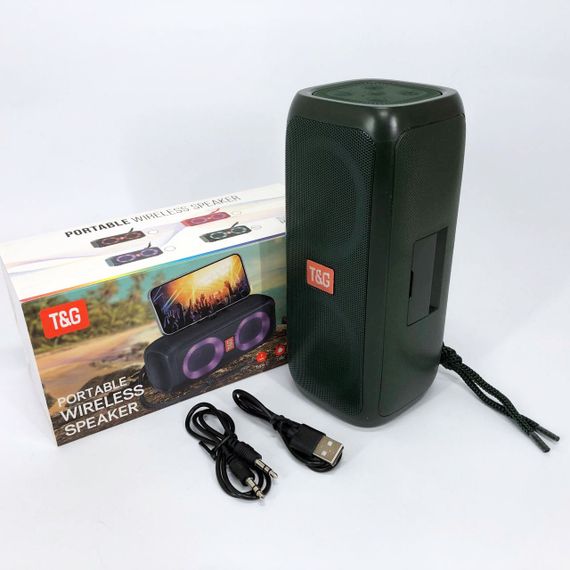 Портативна колонка TG333 2x5W з RGB підсвічуванням. RM-161 Колір: зелений | Зображення 2