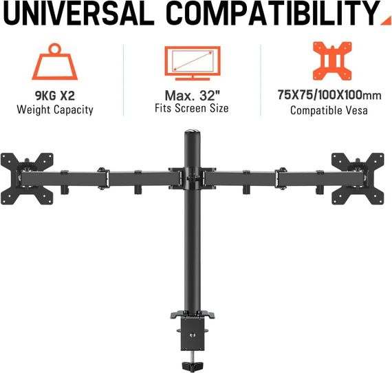 Eono Настільне кріплення для двох моніторів | Зображення 2